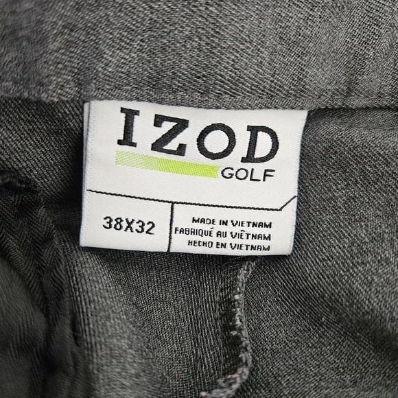 IZOD Golf Pants Dark Gray Straight Leg Flat Front Lightweight - Picture 6 of 8